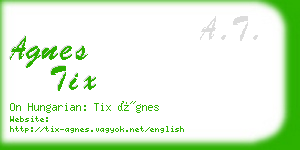 agnes tix business card